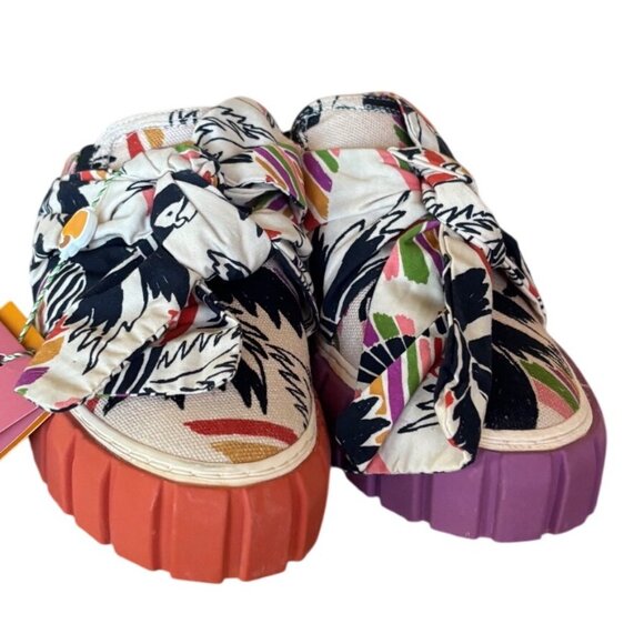 Farm Rio Bananatic Platform Mule Sneaker Bow Tie Size 7 New In Box - Picture 11 of 11